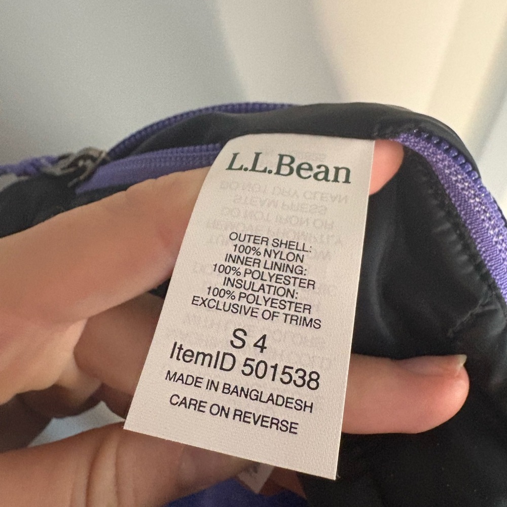 L.L.Bean Reversible Jacket – Black & Purple Sherpa Fleece – Kids Size 4 - Picture 4 of 4